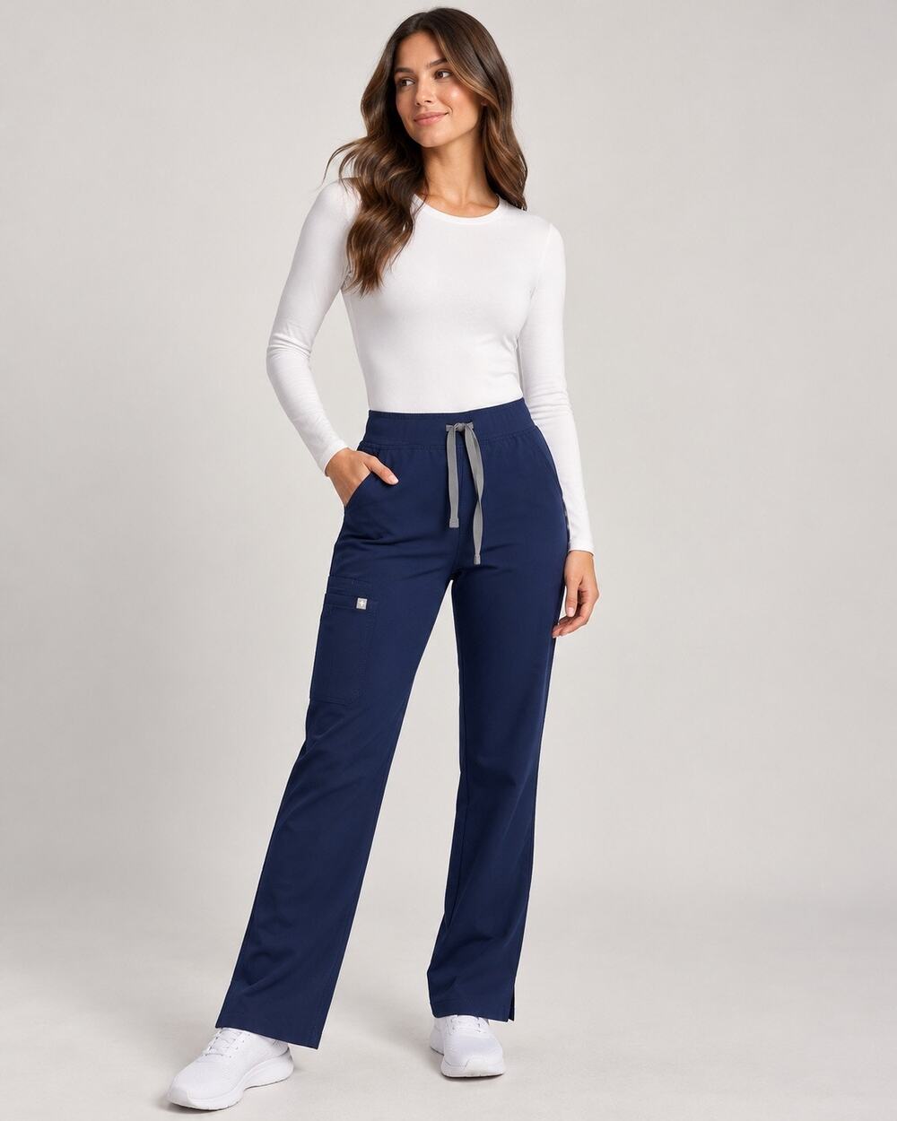 FIGS Kade Cargo Scrub Pants S/P Navy Straight Leg Technical Collection Nurse RN